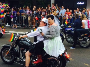 Dykes on bikes...there sure were a lot of them!